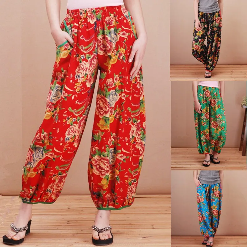 Large size cotton national wind flower pants long pants loose straight jeans pantyhose mother dress bloomers female thin section
Large size cotton national wind flower pants long pants loose straight jeans pantyhose mother dress bloomers female thin section