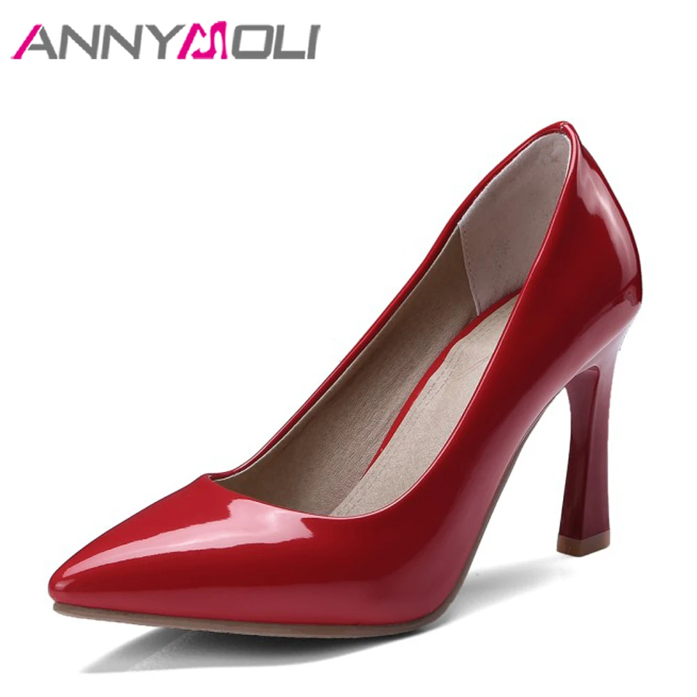 ANNYMOLI High Heels Party Shoes Women Pumps Pointed Toe Slip On Office Lady Shoes Spring Female Heels Red 2018 Big Size 34-46
ANNYMOLI High Heels Party Shoes Women Pumps Pointed Toe Slip On Office Lady Shoes Spring Female Heels Red 2018 Big Size 34-46