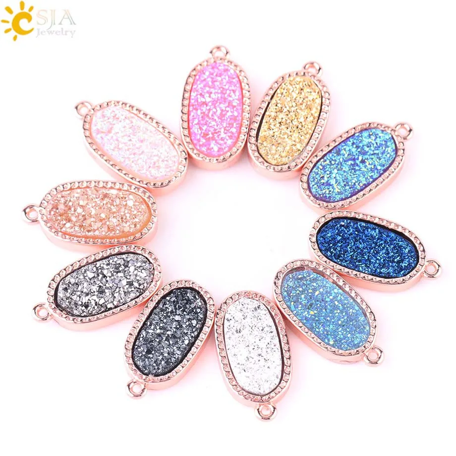 CSJA Quartz Druzy Bead Rose Gold Color Coated Connector 18x9mm Fashion Jewelry Findings Women DIY Bracelet Earring Necklace F570
CSJA Quartz Druzy Bead Rose Gold Color Coated Connector 18x9mm Fashion Jewelry Findings Women DIY Bracelet Earring Necklace F570