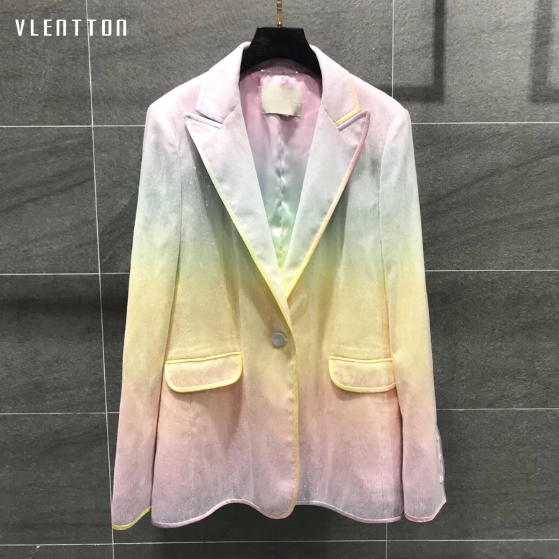 2019 Designer Gradient Sequined Women's Jacket Blazer Single Button Patchwork Female Suit Coat Office Ladies Blazers Mujer
2019 Designer Gradient Sequined Women's Jacket Blazer Single Button Patchwork Female Suit Coat Office Ladies Blazers Mujer