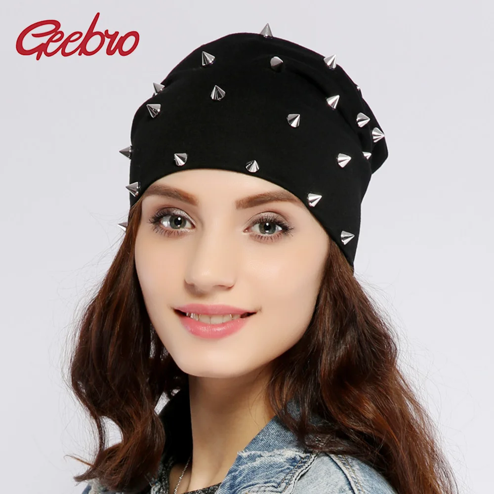 Geebro Women's Silver Rivets Beanies Hat Spring Casual Hip-Hop Cotton Slouchy Knit Beanie for Women Skullies Men Bonnet Cap
Geebro Women's Silver Rivets Beanies Hat Spring Casual Hip-Hop Cotton Slouchy Knit Beanie for Women Skullies Men Bonnet Cap