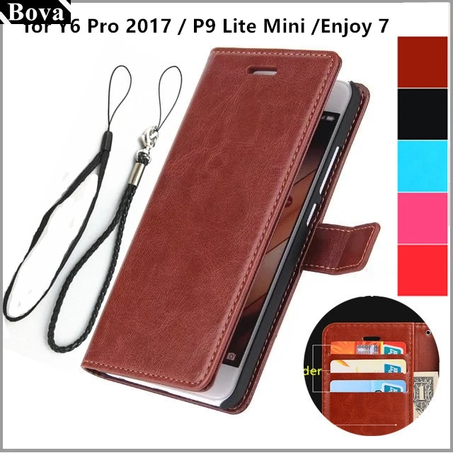 Чехол с держателем для карт Huawei Y6 Pro 2017 / P9 Lite Mini enjoy 7 чехол из искусственной кожи