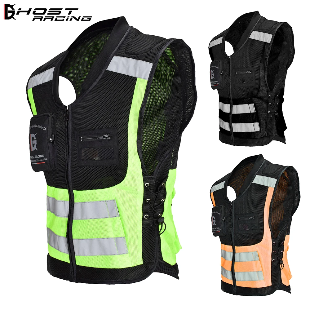 GHOST RACING Safety vest motorcycle night service reflective vest off-road racing driver cycling reflector vest 3 colors
GHOST RACING Safety vest motorcycle night service reflective vest off-road racing driver cycling reflector vest 3 colors