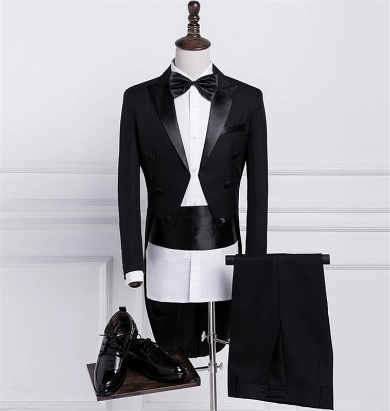 Custom Made Black 2 Pcs Slim Fit MenSuit Groomsmen Tail Tuxedos Wedding Prom Performance Mens Suits (Jacket+Pants)
Custom Made Black 2 Pcs Slim Fit MenSuit Groomsmen Tail Tuxedos Wedding Prom Performance Mens Suits (Jacket+Pants)