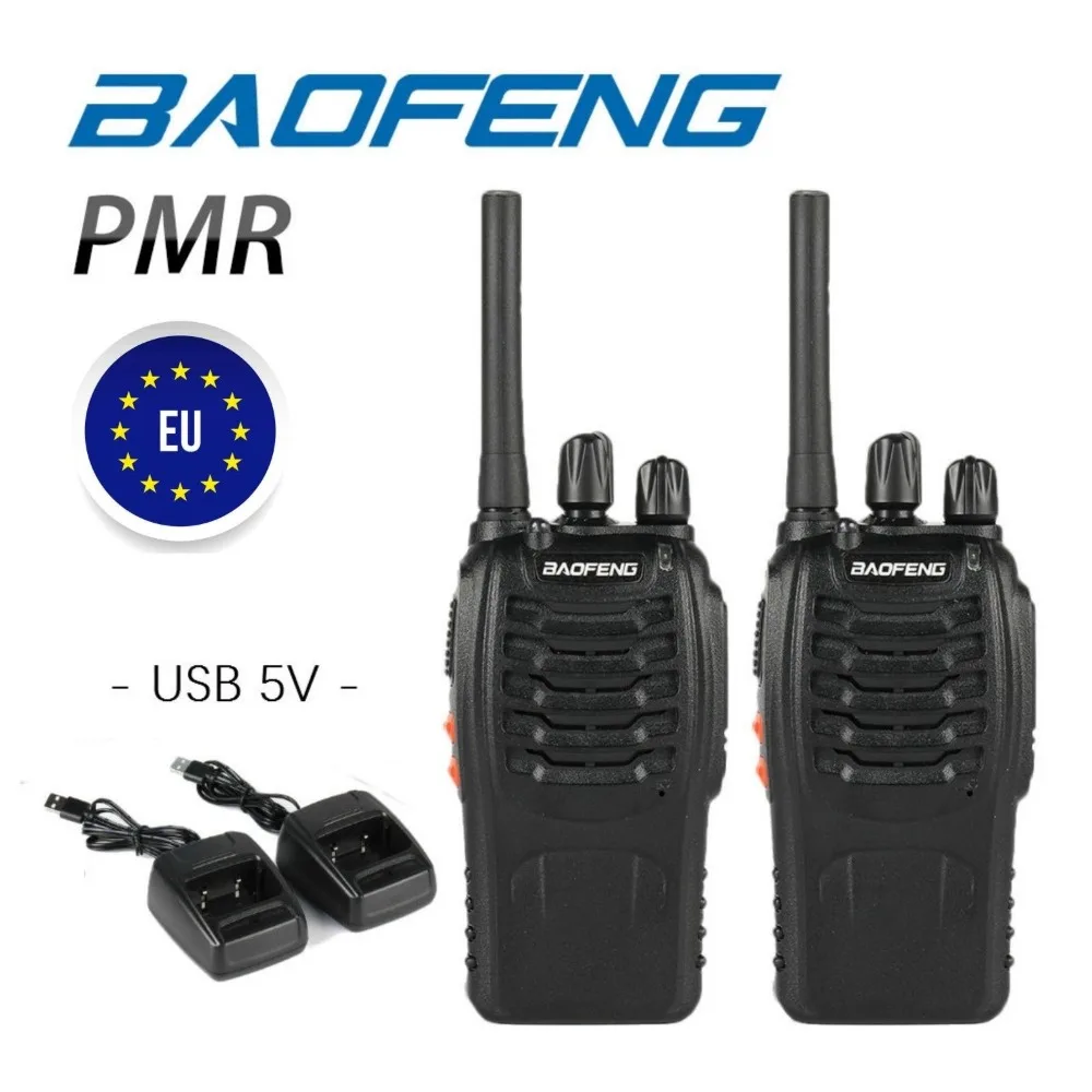 2 шт. Baofeng BF 88E PMR 446MHz 0 5 W UHF 16CH Портативная Черная рация портативная Ham двухстороннее