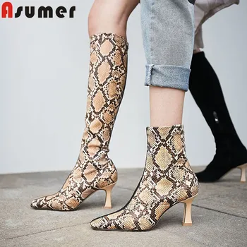 ASUMER 2020 new autumn winter boots square toe zip high heels flock+cow leather boots mixed colors women boots big size 34-42
ASUMER 2020 new autumn winter boots square toe zip high heels flock+cow leather boots mixed colors women boots big size 34-42