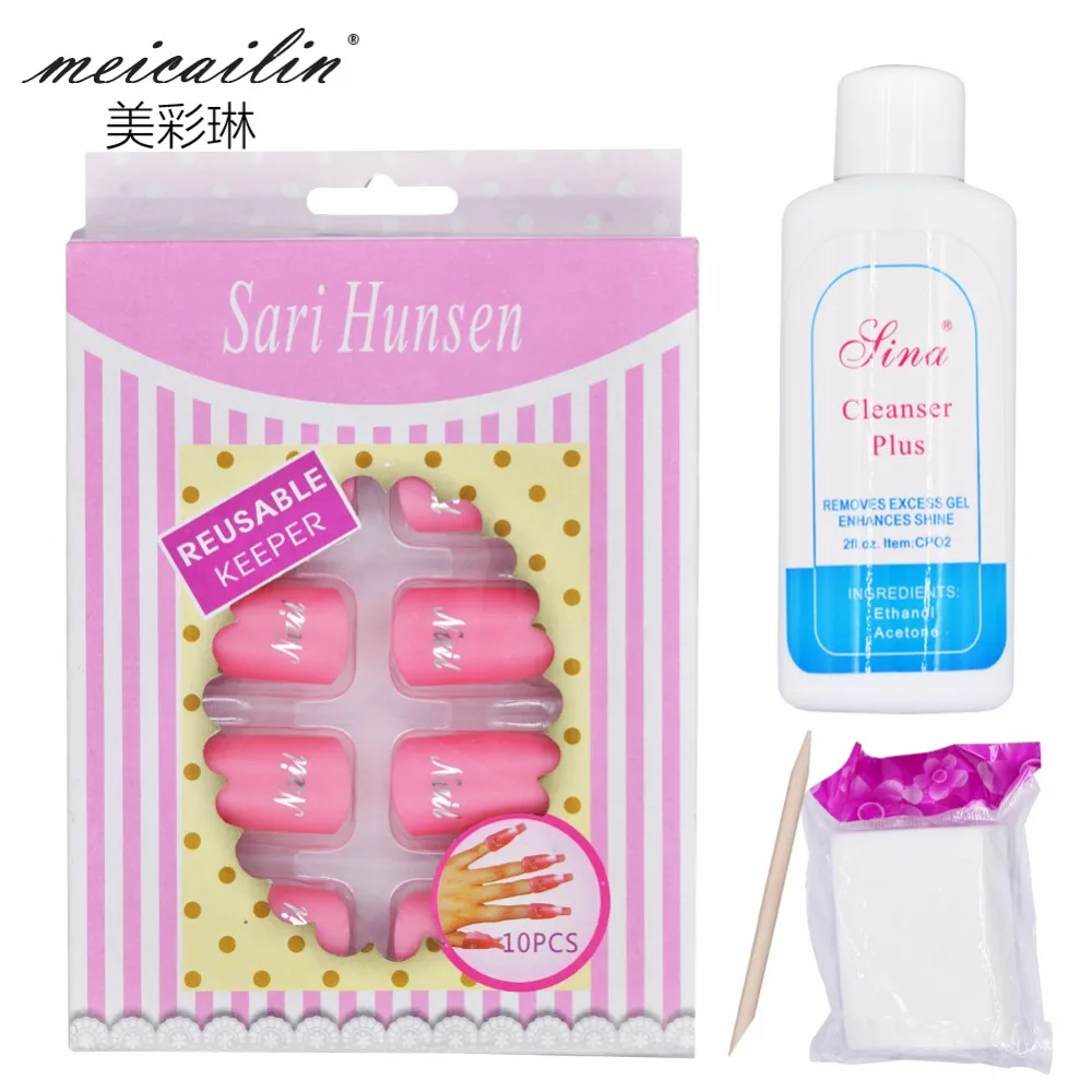 Meicailin Nail Art Plastic Gel Polish Remover Set Soak Off Clip Removing Adhesive Layer UV Cleanser Plus Clean | Красота и здоровье