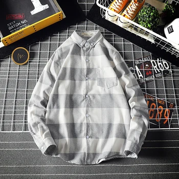 2019 Autumn New Korean Retro Long-sleeved Loose Couple Wild Japanese Grid Original Casual Lapel Button Large Size Plaid Shirt
2019 Autumn New Korean Retro Long-sleeved Loose Couple Wild Japanese Grid Original Casual Lapel Button Large Size Plaid Shirt