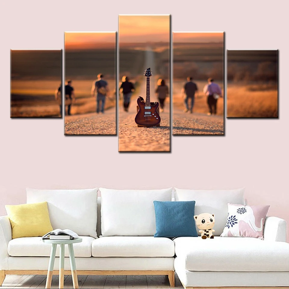 HD Print 5 Piece Guitar and Abstract People Landscape Road Poster Music Picture Home Decor Canvas Painting Wall Art Frame
HD Print 5 Piece Guitar and Abstract People Landscape Road Poster Music Picture Home Decor Canvas Painting Wall Art Frame