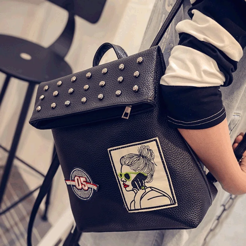 In the autumn of 2019 new backpack bag embroidered double back personality trendsTravel Backpack Bag rivets
In the autumn of 2019 new backpack bag embroidered double back personality trendsTravel Backpack Bag rivets