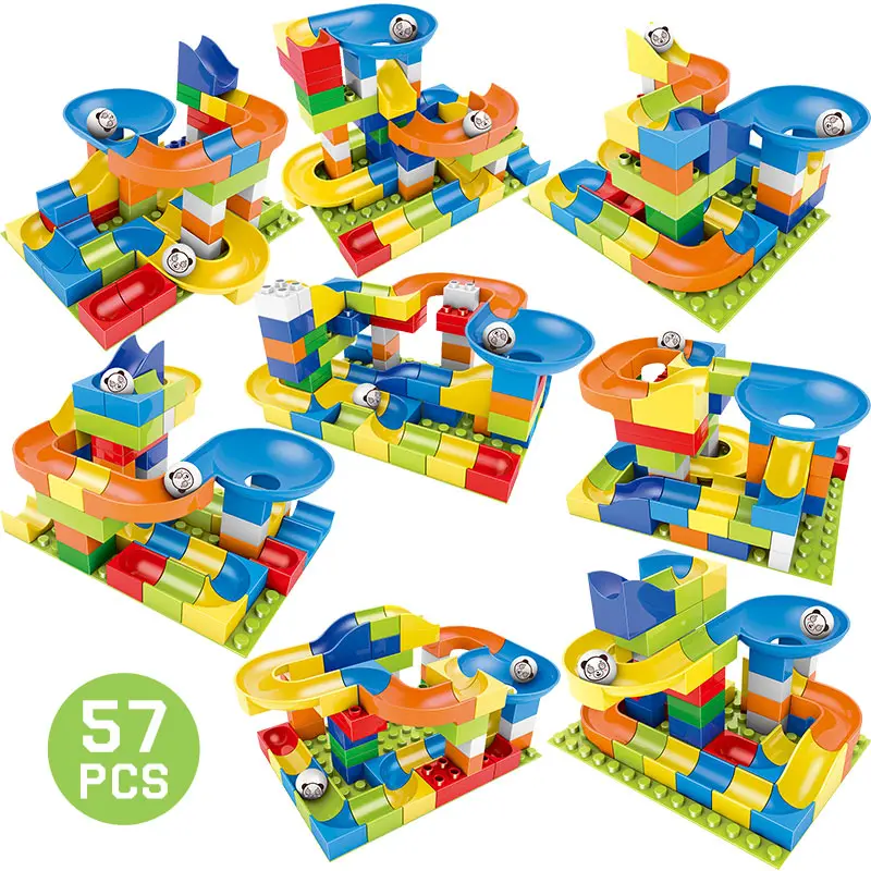 57Pcs Creators Building Blocks Compatible Technik Marble Race Run Maze Balls Track Funnel Slide Big Building Brick Toys for Kids
57Pcs Creators Building Blocks Compatible Technik Marble Race Run Maze Balls Track Funnel Slide Big Building Brick Toys for Kids