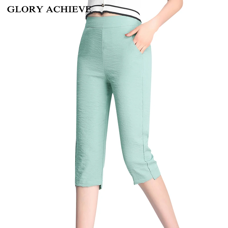 Woman spring plus size High Waist Calf-length Pants female summer thin Breathable trousers lady Cotton linen Casual capris
Woman spring plus size High Waist Calf-length Pants female summer thin Breathable trousers lady Cotton linen Casual capris