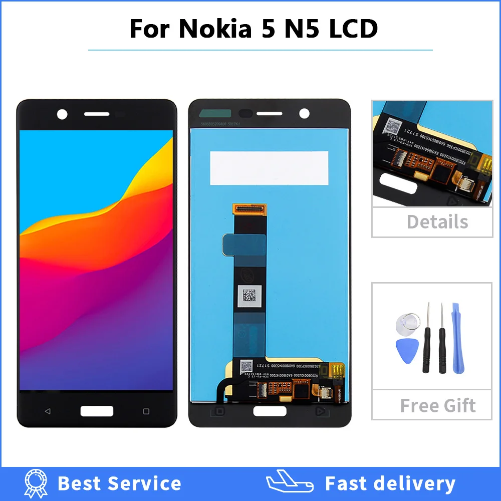 100% Tested For Nokia 5 N5 TA-1008 TA-1030 TA-1053 Lcd Display Touch Screen Digitizer Assembly Replacement Parts with Free Tools
100% Tested For Nokia 5 N5 TA-1008 TA-1030 TA-1053 Lcd Display Touch Screen Digitizer Assembly Replacement Parts with Free Tools