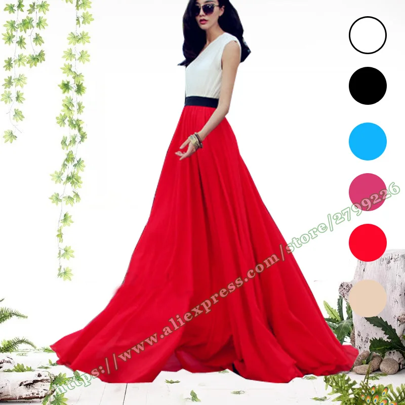 Plus Size 5XL 6XL Summer Bohemia Fashion Green Black Red Beach Elegantes Female Chiffon Skirt / High Waist Long Skirts Womens
Plus Size 5XL 6XL Summer Bohemia Fashion Green Black Red Beach Elegantes Female Chiffon Skirt / High Waist Long Skirts Womens