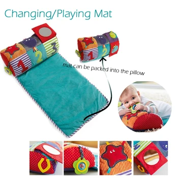 Changing/playing mat/pad can be packed into the pillow,pillow with toys,easy to go camping or travel,not waterproof.
Changing/playing mat/pad can be packed into the pillow,pillow with toys,easy to go camping or travel,not waterproof.