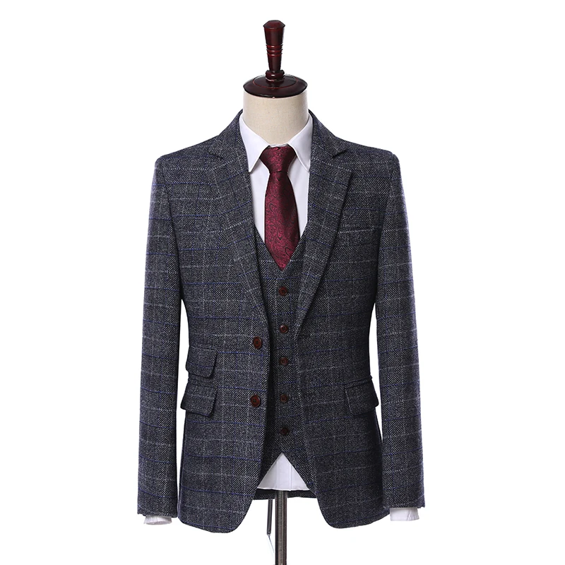 2019 Wool Grey Herringbone Retro Gentleman Style Custom Made Tweed Plaid Men Groom Wedding Suits Blazer Suits For Men 3 Pieces
2019 Wool Grey Herringbone Retro Gentleman Style Custom Made Tweed Plaid Men Groom Wedding Suits Blazer Suits For Men 3 Pieces