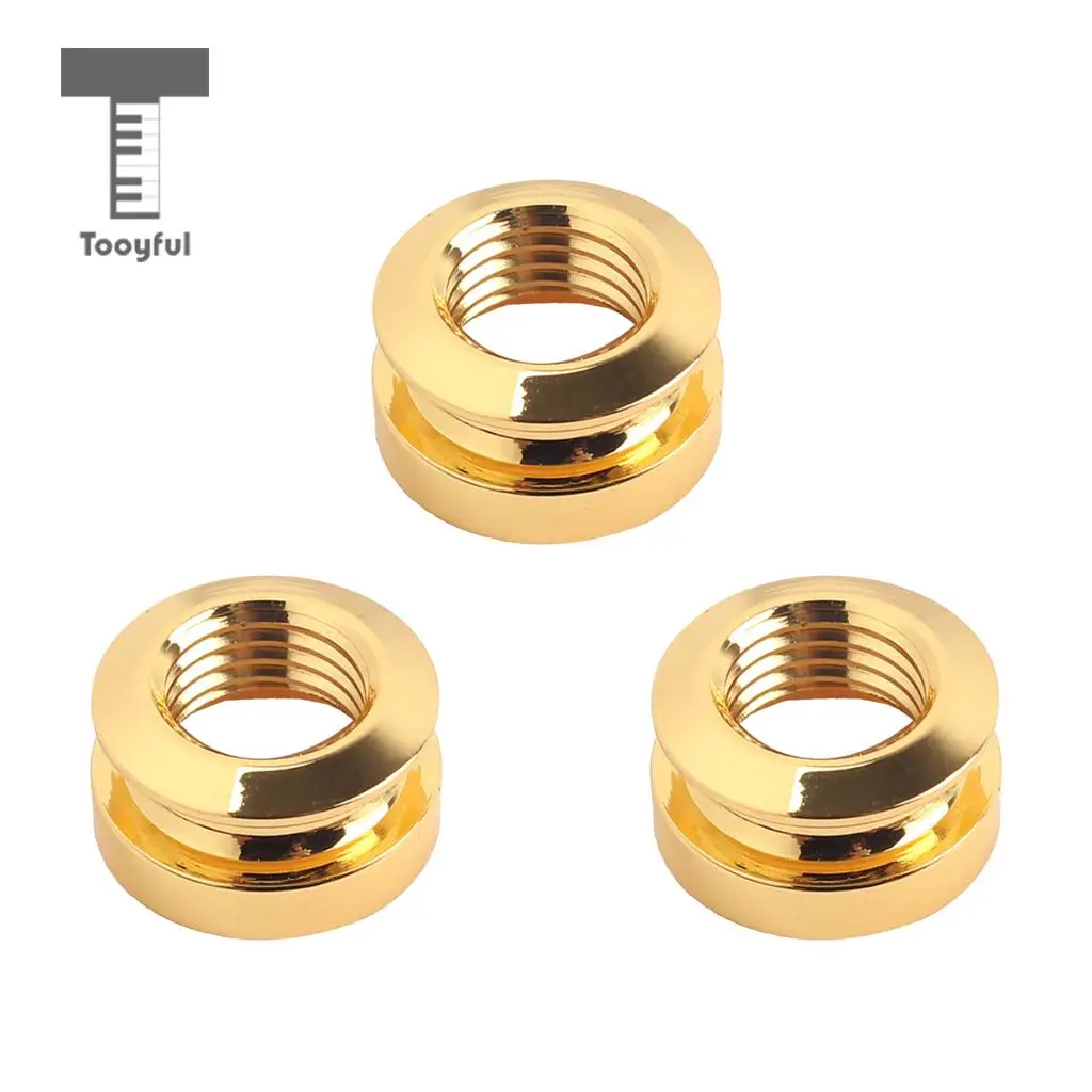 Tooyful Durable 3x Golden Guitar Replacement Pickup Endpin Jack Strap Buttons for Guitar/Bass Accessory 15 x 8mm