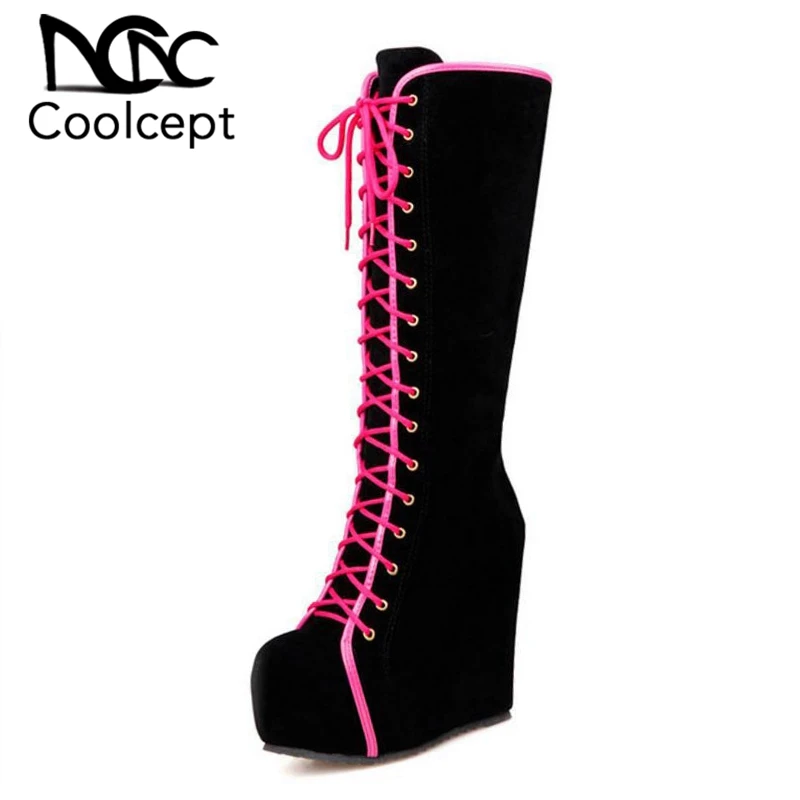 Coolcept Women Half Short Boots Platform High Wedges Boots Thick Fur Botas In Cold Winter Shoes For Women Footwear Size 34-40
Coolcept Women Half Short Boots Platform High Wedges Boots Thick Fur Botas In Cold Winter Shoes For Women Footwear Size 34-40