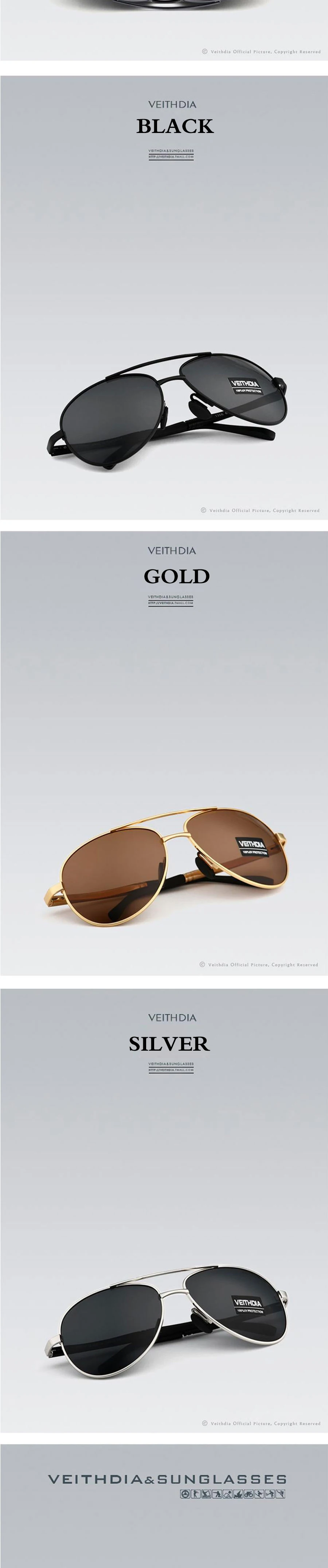 VEITHDIA Brand Men's Pilot Polarized Sunglasses men Sun Glasses Alloy Frame Driving Glasses oculos de sol masculino shades 1306 5