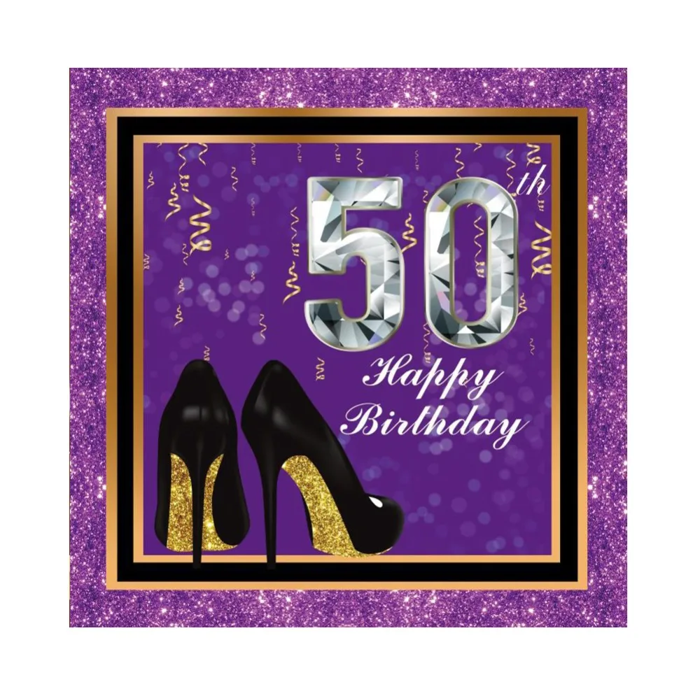 Laeacco 50th Happy Birthday High Heels Ribbon Golden Frame Portrait Scene Photo Background Photography Backdrop For Photo Studio
Laeacco 50th Happy Birthday High Heels Ribbon Golden Frame Portrait Scene Photo Background Photography Backdrop For Photo Studio