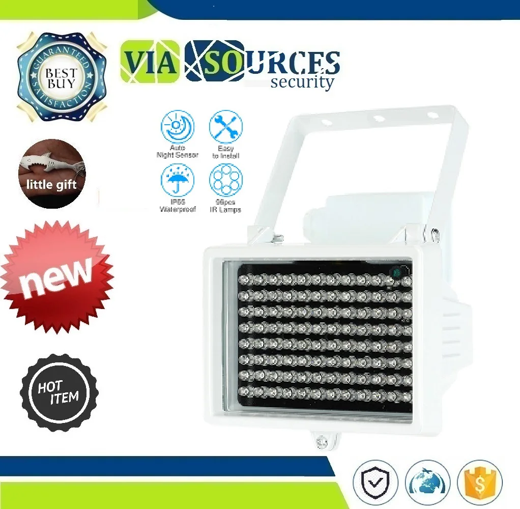 CCTV Security Camera 60m IR Distance 96 Leds Waterproof IR Illuminators Light IR Infrared Lamp LED Night-vision Fill Light
CCTV Security Camera 60m IR Distance 96 Leds Waterproof IR Illuminators Light IR Infrared Lamp LED Night-vision Fill Light