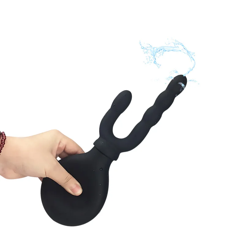 Enema Bulb Anal Cleaning Water Nozzle Silicone Anal Beads Enema Plug Anal Washing BDSM Gay Anal Sex Toys Prostate Massager