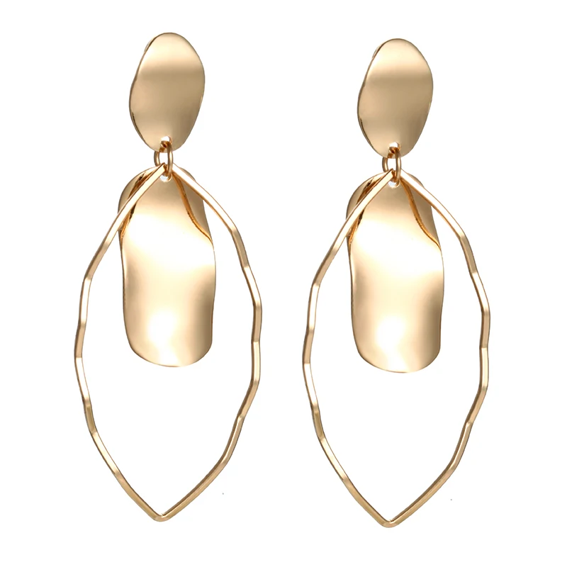 Wholesale Fashion Jewelry Asymmetrical Curved Oval Leaf Dangle Drop Earrings Silver Gold Trendy Tassel Summer Earrings for Women
Wholesale Fashion Jewelry Asymmetrical Curved Oval Leaf Dangle Drop Earrings Silver Gold Trendy Tassel Summer Earrings for Women