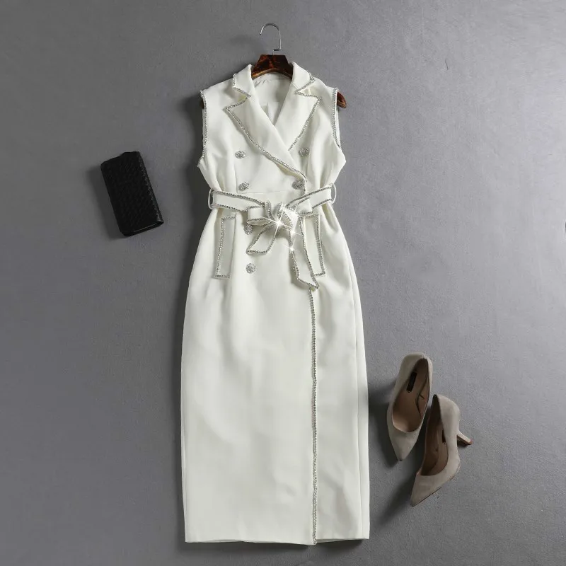 TVVOVVIN 2019 New Turn-down Collar Sleevless Double Breasted High Waist Belts Pockets Long Vest Dresses Female Ol Diamond V922
TVVOVVIN 2019 New Turn-down Collar Sleevless Double Breasted High Waist Belts Pockets Long Vest Dresses Female Ol Diamond V922