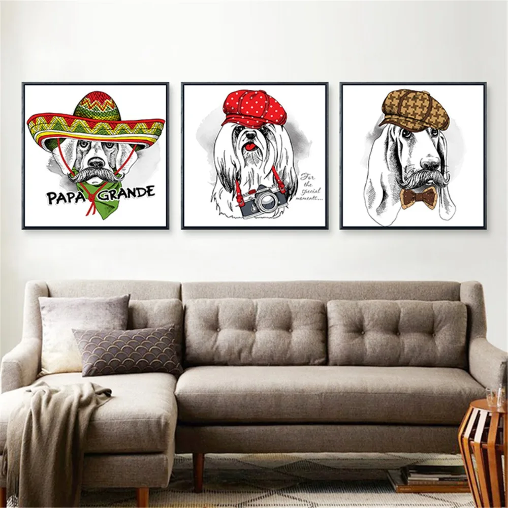 CLSTROSE Canvas Painting Art Print Modern Cartoon Animals Lovely Hat Dog And Horse Nordic Posters Home Decor Children Room Wall
CLSTROSE Canvas Painting Art Print Modern Cartoon Animals Lovely Hat Dog And Horse Nordic Posters Home Decor Children Room Wall