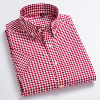 100% Cotton Short Sleeve Shirts Button Down Collar Plaid Striped Slim Fit Men Casual Shirts Brand High Quality
100% Cotton Short Sleeve Shirts Button Down Collar Plaid Striped Slim Fit Men Casual Shirts Brand High Quality