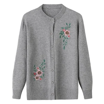 2018 Women Floral Embroidered Loose Knitted Sweater Cardigan Female Autumn Winter O-neck Long Sleeve Knitted Sweater Tops F477
2018 Women Floral Embroidered Loose Knitted Sweater Cardigan Female Autumn Winter O-neck Long Sleeve Knitted Sweater Tops F477