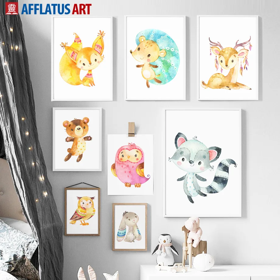 Watercolor Rabbit Fox Deer Bear Koala Squirrel Nordic Posters And Prints Wall Art Canvas Painting Wall Pictures Kids Room Decor
Watercolor Rabbit Fox Deer Bear Koala Squirrel Nordic Posters And Prints Wall Art Canvas Painting Wall Pictures Kids Room Decor