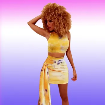 Fashion Women Lace Up Sleeveless Bandage Two Piece Set Club Belt O Neck Tank Sexy Crop Top And Mini Skirts
Fashion Women Lace Up Sleeveless Bandage Two Piece Set Club Belt O Neck Tank Sexy Crop Top And Mini Skirts