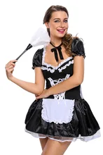 Short Maid Dress And Get Free Shipping On Aliexpress Women French Maid Costume Black Short Lacing A Dress S Y Bow Knot Party