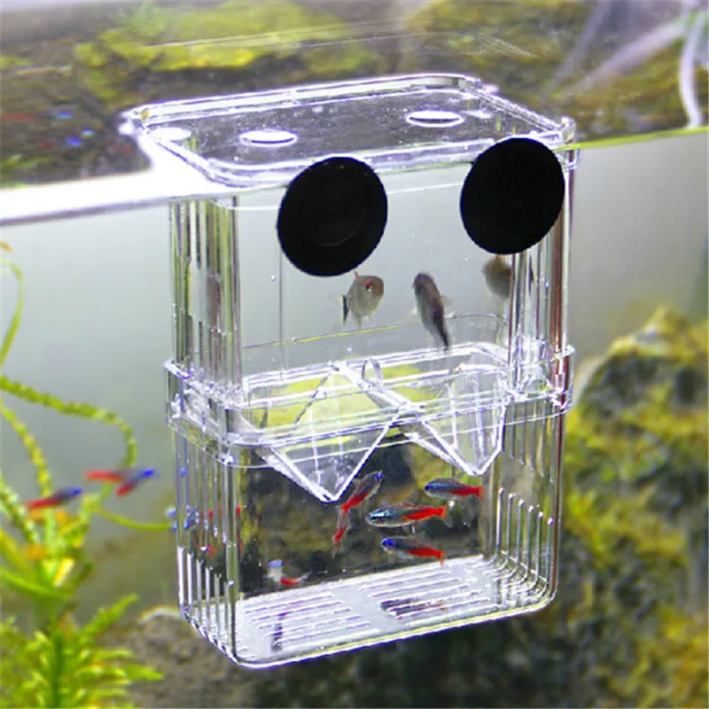 Multifunctional-Fish-Breeding-Isolation-Box-Incubator-For-Fish-Tank-Aquarium-NEW-10x7x12-7cm-7-7x6-8x11cm