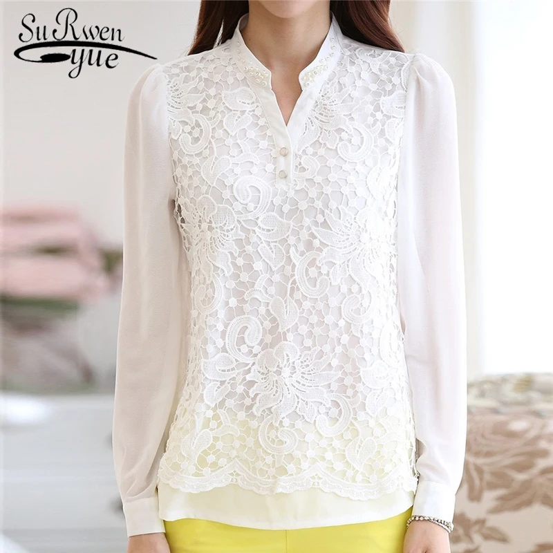 2018 New High quality Lace Blouse Beading Crochet White Long Sleeve Chiffon Shirt Feminine Income Plus Women's Clothing 60B6
2018 New High quality Lace Blouse Beading Crochet White Long Sleeve Chiffon Shirt Feminine Income Plus Women's Clothing 60B6