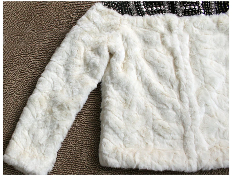 Viyana - Winter Fall Women Warm Faux Fur Coat Handmade Beading Rivet Long Sleeve Boho Style Outwear Jacket Viyana - Winter Fall Women Warm Faux Fur Coat Handmade Beading Rivet Long Sleeve Boho Style Outwear Jacket