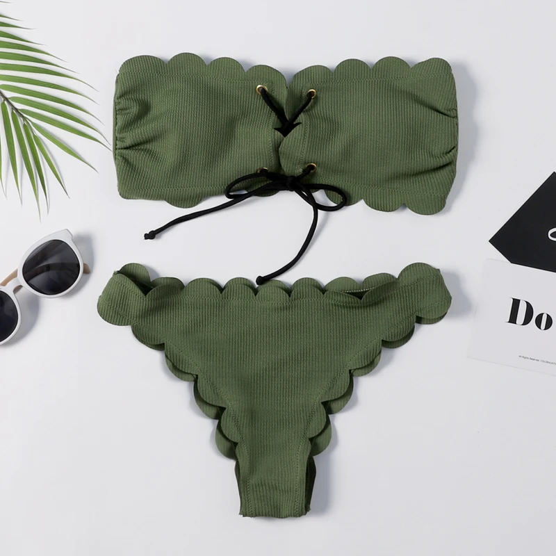 Army Green Bandeau Bikini 2019 Floral Swimwear Swimsuit Brazilian Biquini Sexy Ties Bikinis Set Bathing Suit Maillot De Bain
Army Green Bandeau Bikini 2019 Floral Swimwear Swimsuit Brazilian Biquini Sexy Ties Bikinis Set Bathing Suit Maillot De Bain