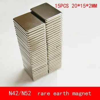 15PCS 20*15*2mm permanent neodymium magnet N52 N42 block magnets 20X15X2MM 
15PCS 20*15*2mm permanent neodymium magnet N52 N42 block magnets 20X15X2MM