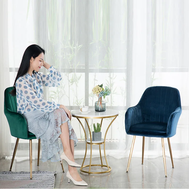 

Nordic Sofa Modern PU Furniture Coffee Chair Chinese Iron Furniture Chair Simple Restaurant Casual Cafe Desk Chair