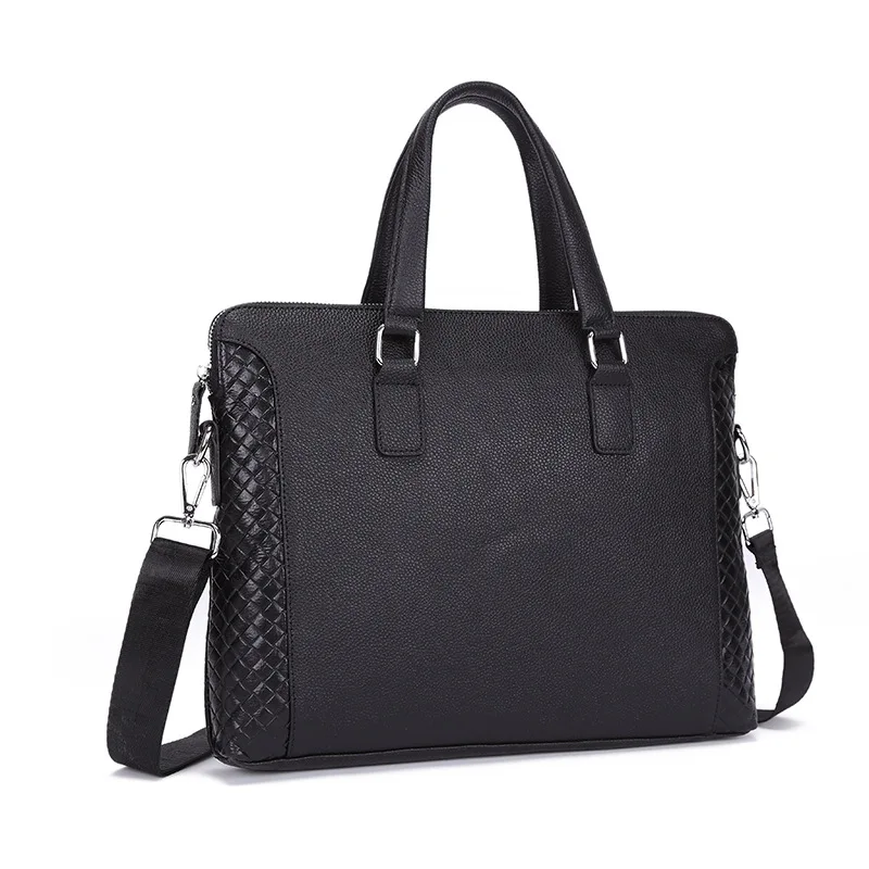 Чехол для Macbook портфель ноутбука 14 дюймов кожаная сумка мужская деловая черная на