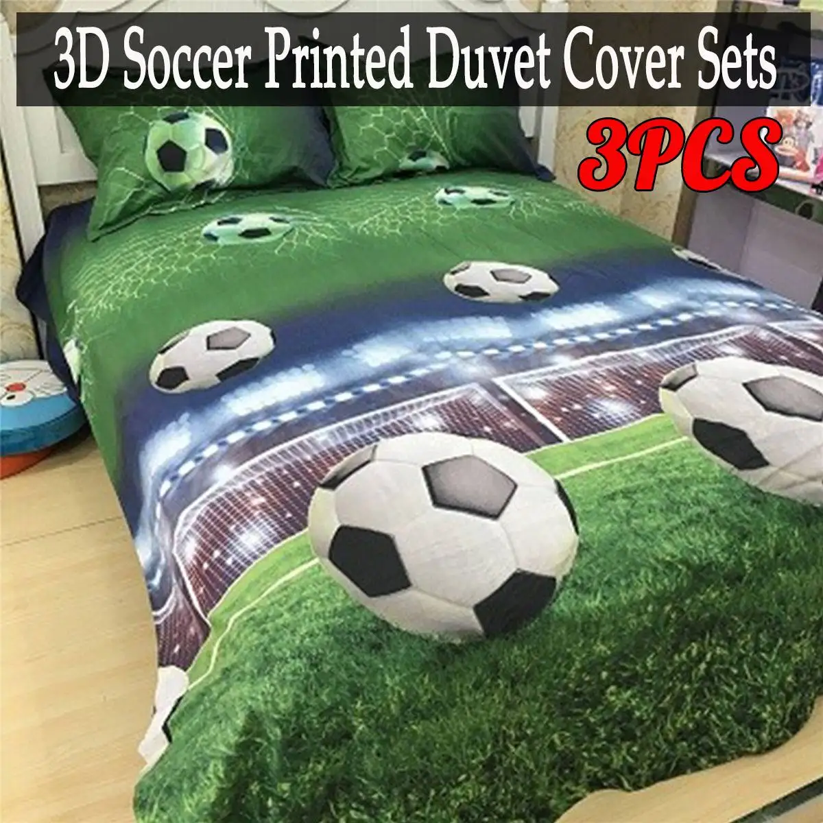 3Pcs Set 200cmx230 cm Fashion 3D Polyester Football Field Duvet cover Bedding Sets Cover Sets Pillowcase Sport Boy Gift Textile
3Pcs Set 200cmx230 cm Fashion 3D Polyester Football Field Duvet cover Bedding Sets Cover Sets Pillowcase Sport Boy Gift Textile