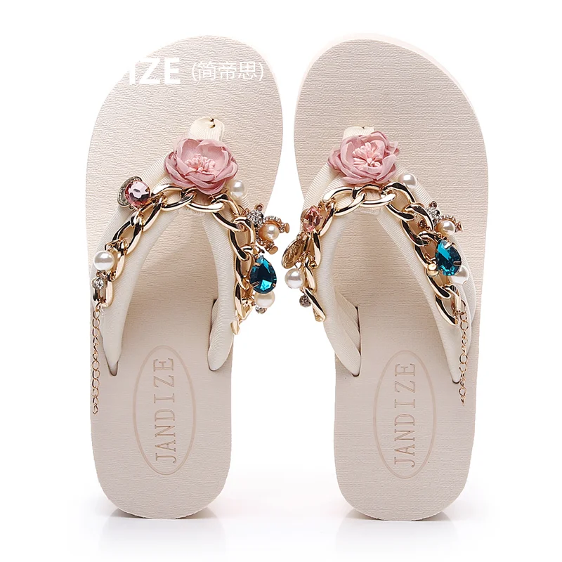 2019 New Women Flower Slippers Summer Beach Pinch Thick Bottom Slippers Flip-flops High-heeled Anti-slip Sandals And Slippers
2019 New Women Flower Slippers Summer Beach Pinch Thick Bottom Slippers Flip-flops High-heeled Anti-slip Sandals And Slippers