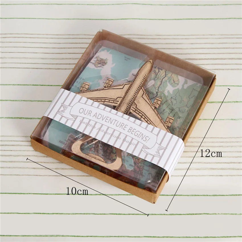 10pcs habby Chic Vintage Airplane Beer Bottle Opener Travel Wedding Favors Party Gifts Rustic Wedding Souvenirs for guests (2)