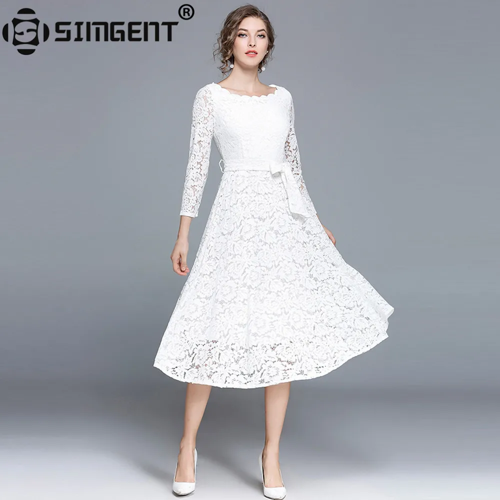 Simgent Party Dress Woman Autumn Slash Neck Lace Hollow Out Office Casual Long Elegant Dresses Vestido Robe Dentelle SG710313
Simgent Party Dress Woman Autumn Slash Neck Lace Hollow Out Office Casual Long Elegant Dresses Vestido Robe Dentelle SG710313