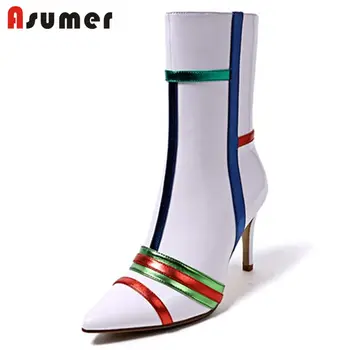 ASUMER 2020 NEW fashion genuine leather boots narrow band zipper ankle boots women pointed toe stiletto heels autumn boots
ASUMER 2020 NEW fashion genuine leather boots narrow band zipper ankle boots women pointed toe stiletto heels autumn boots