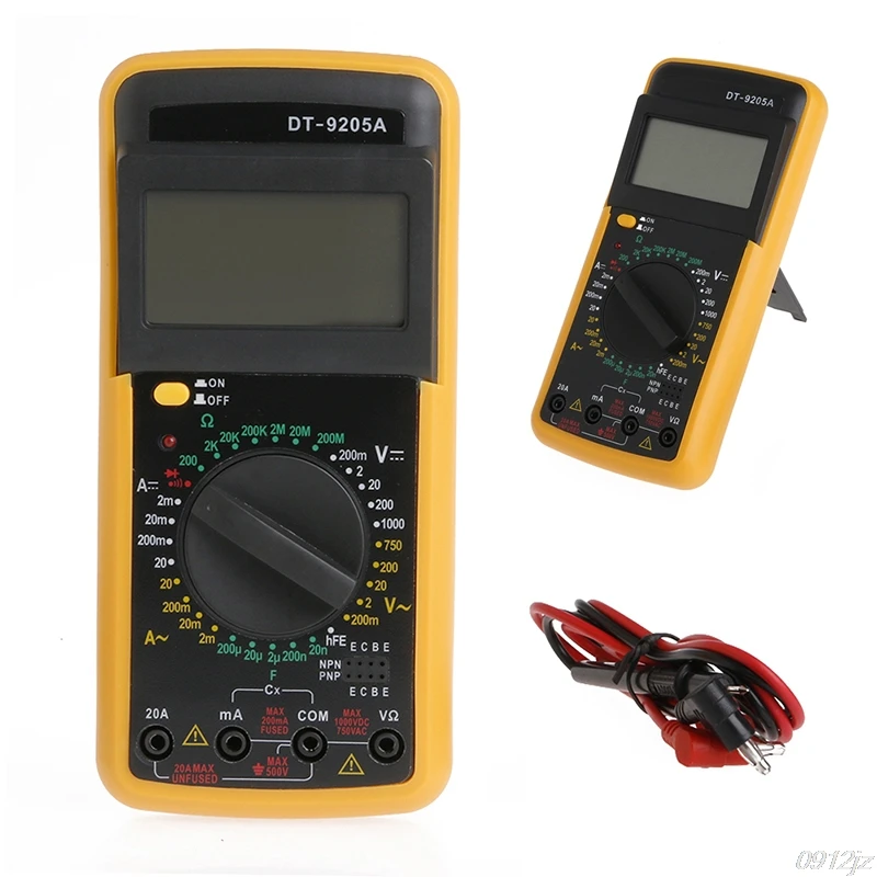 DT-9205A Digital Multimeter LCD AC/DC Ammeter Resistance Capacitance Tester Tools Tool
DT-9205A Digital Multimeter LCD AC/DC Ammeter Resistance Capacitance Tester Tools Tool