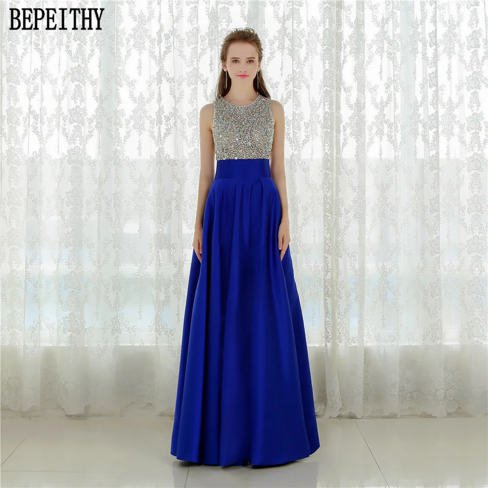 BEPEITHY Vestido Longo Royal Blue Long Evening Dress 2019 Crystal Top Vintage Prom Dresses Robe De Soiree With Pocket
BEPEITHY Vestido Longo Royal Blue Long Evening Dress 2019 Crystal Top Vintage Prom Dresses Robe De Soiree With Pocket