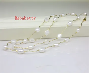 Natural Freshwater Shaped Pearl Sweater Chain Irregular Baroque White Multicolor 9-10MM Pearl Long necklace
Natural Freshwater Shaped Pearl Sweater Chain Irregular Baroque White Multicolor 9-10MM Pearl Long necklace