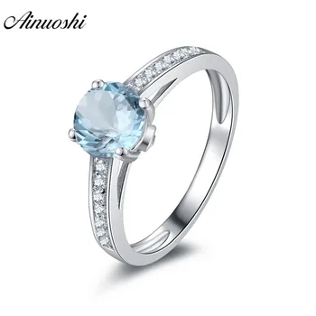 AINUOSHI Blue Natural Topaz Ring 1ct Round Cut Gemstone Engagement Wedding Ring Pure 925 Sterling Silver Ring Jewelry Women Gift
AINUOSHI Blue Natural Topaz Ring 1ct Round Cut Gemstone Engagement Wedding Ring Pure 925 Sterling Silver Ring Jewelry Women Gift